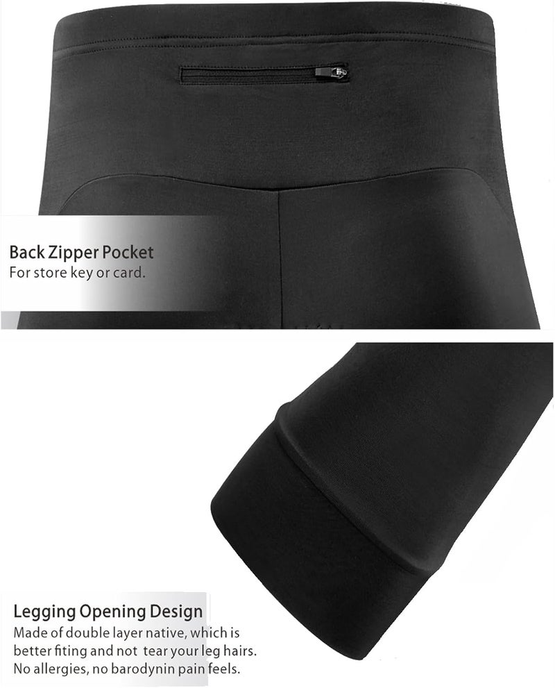 qualidyne Men's 3/4 Bike Pants, 4D Padded Cycling Tights Capri Leggings for Outdoor Riding, Road & MTB - Image 4